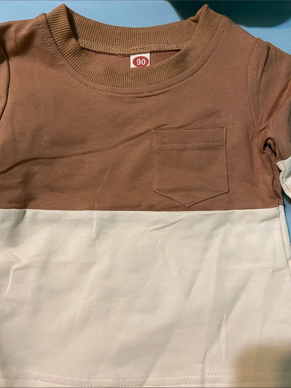 Kids Brown & Cream Two-Tone Bodysuit Set with Matching Brown Shoes